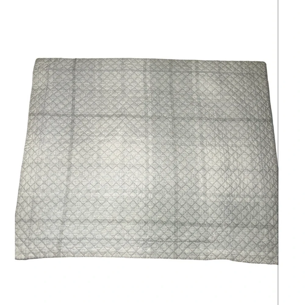Gray White Plaid Quilted Pillowcase Sham Cozy Modern Casual Basic